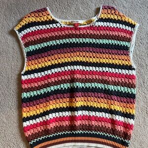 Marine Layer Multicolor Crochet Sleeveless Top